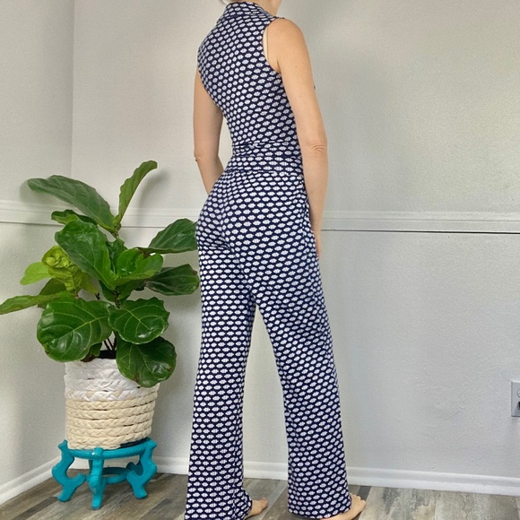Tart jumpsuit blue/white geometric print XS modal - Picture 4 of 14